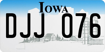 IA license plate DJJ076