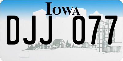IA license plate DJJ077