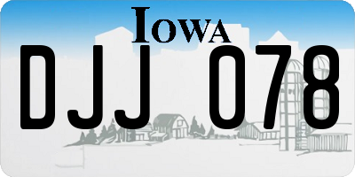 IA license plate DJJ078