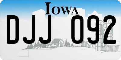 IA license plate DJJ092