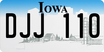 IA license plate DJJ110
