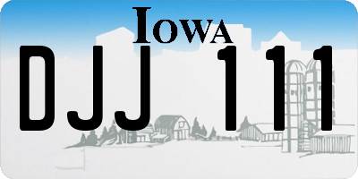 IA license plate DJJ111