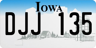 IA license plate DJJ135