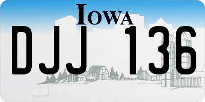 IA license plate DJJ136