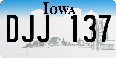 IA license plate DJJ137