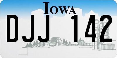 IA license plate DJJ142