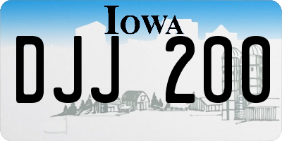 IA license plate DJJ200