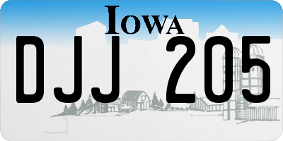 IA license plate DJJ205