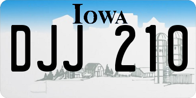 IA license plate DJJ210