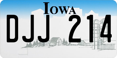 IA license plate DJJ214