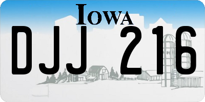 IA license plate DJJ216