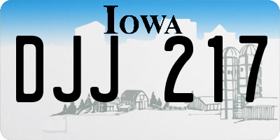 IA license plate DJJ217