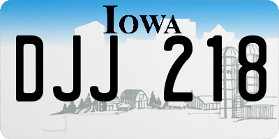 IA license plate DJJ218