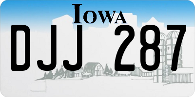 IA license plate DJJ287