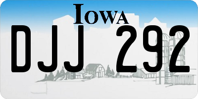 IA license plate DJJ292