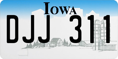 IA license plate DJJ311