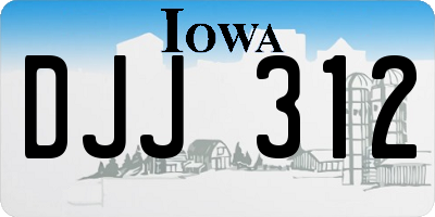IA license plate DJJ312
