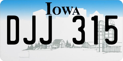 IA license plate DJJ315