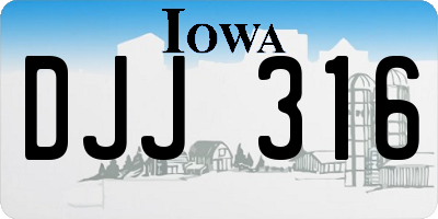 IA license plate DJJ316