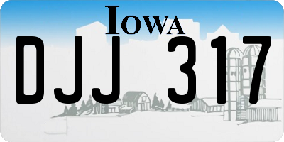 IA license plate DJJ317