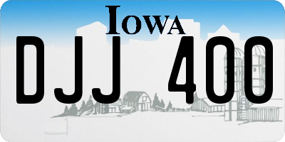 IA license plate DJJ400