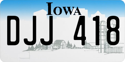 IA license plate DJJ418
