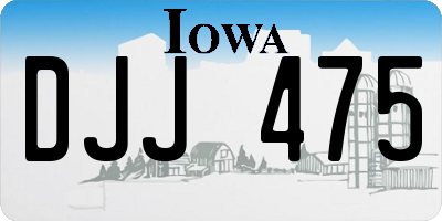 IA license plate DJJ475