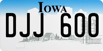 IA license plate DJJ600