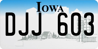 IA license plate DJJ603