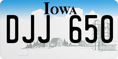 IA license plate DJJ650