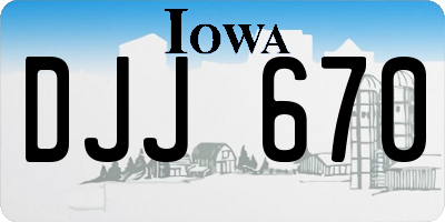 IA license plate DJJ670