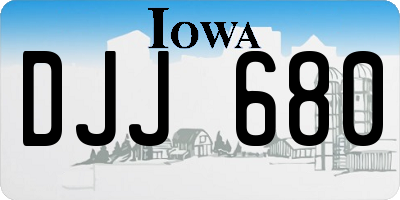 IA license plate DJJ680
