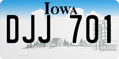 IA license plate DJJ701