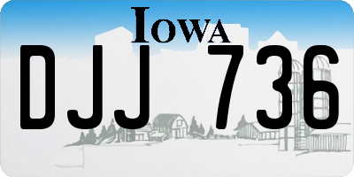 IA license plate DJJ736