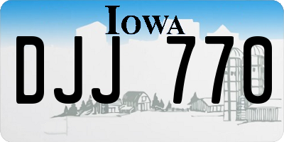 IA license plate DJJ770