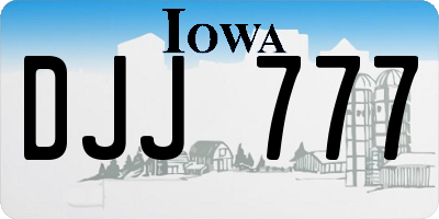IA license plate DJJ777