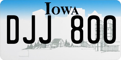 IA license plate DJJ800