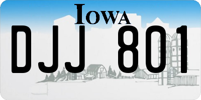 IA license plate DJJ801