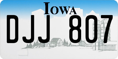 IA license plate DJJ807