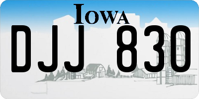 IA license plate DJJ830