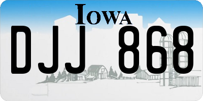 IA license plate DJJ868