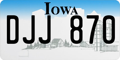 IA license plate DJJ870