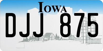 IA license plate DJJ875