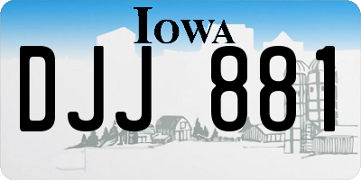 IA license plate DJJ881