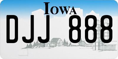 IA license plate DJJ888