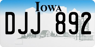 IA license plate DJJ892