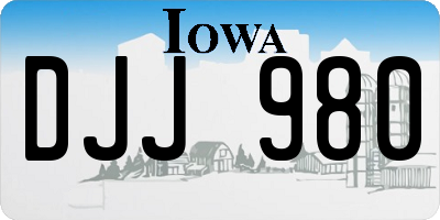 IA license plate DJJ980