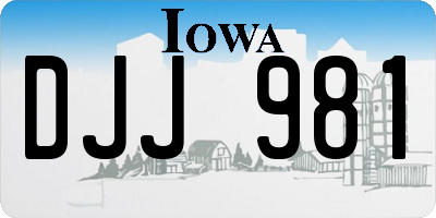 IA license plate DJJ981