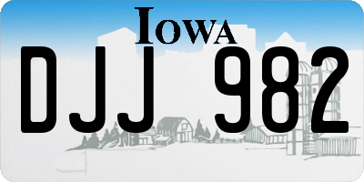 IA license plate DJJ982
