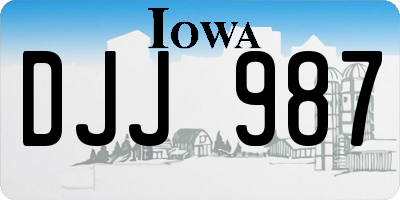 IA license plate DJJ987